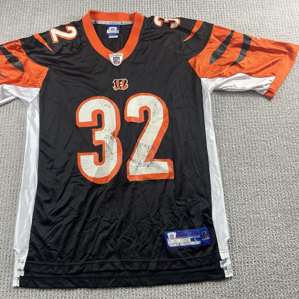 Rudi Johnson Cincinnati Bengals Black #32 Reebok Authentic Jersey Mens Large